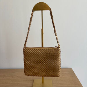 Vintage Gold evening Bag Jeanne Lottie metallic shoulder purse small formal